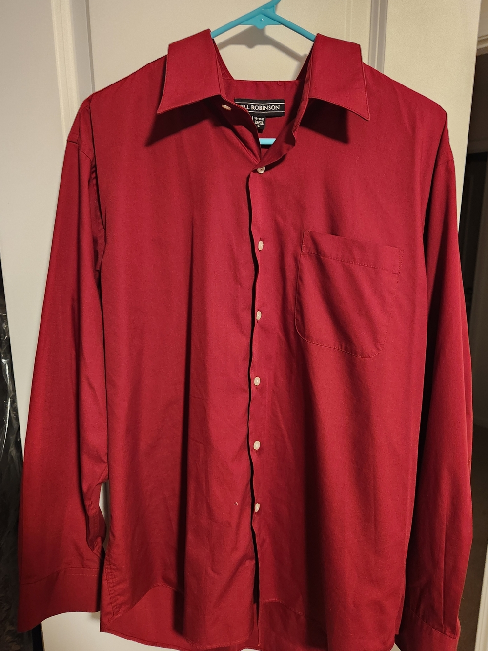 Bill Robinson Men's Long-Sleeve Red Dress Shirt